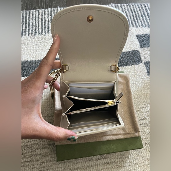 🤍SOLD🤍 Gucci GG Blondie Chain Wallet - Cream/Off-White - Picture 8 of 11